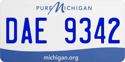 MI license plate DAE9342