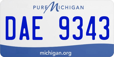 MI license plate DAE9343