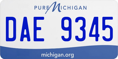 MI license plate DAE9345