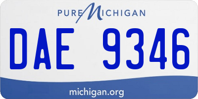 MI license plate DAE9346