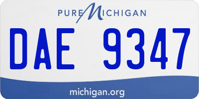 MI license plate DAE9347