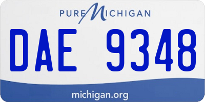 MI license plate DAE9348