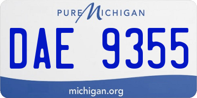 MI license plate DAE9355