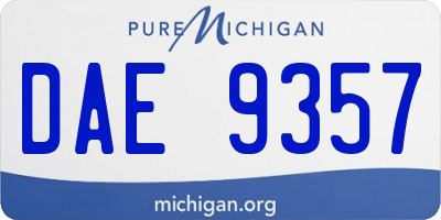 MI license plate DAE9357