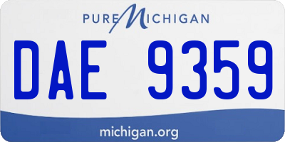 MI license plate DAE9359