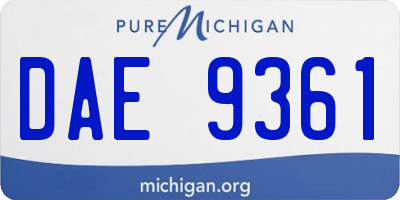 MI license plate DAE9361