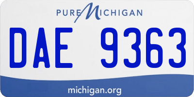 MI license plate DAE9363