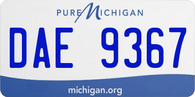MI license plate DAE9367
