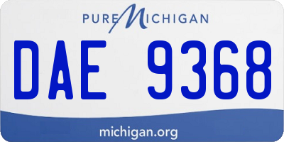 MI license plate DAE9368