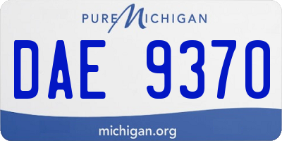 MI license plate DAE9370