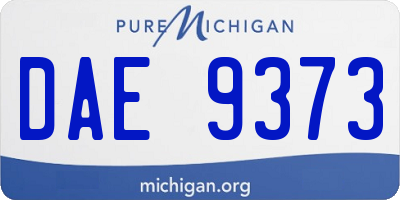MI license plate DAE9373