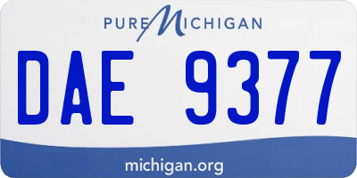 MI license plate DAE9377
