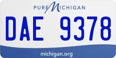 MI license plate DAE9378