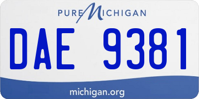 MI license plate DAE9381
