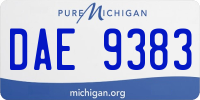 MI license plate DAE9383