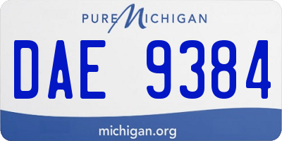 MI license plate DAE9384