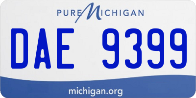 MI license plate DAE9399