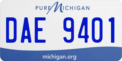 MI license plate DAE9401