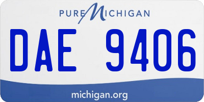 MI license plate DAE9406
