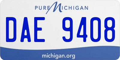 MI license plate DAE9408