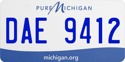 MI license plate DAE9412