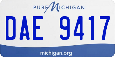 MI license plate DAE9417