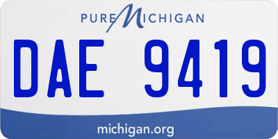 MI license plate DAE9419