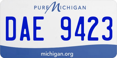 MI license plate DAE9423