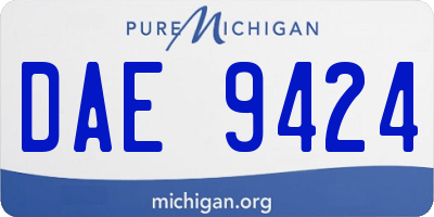 MI license plate DAE9424