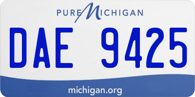 MI license plate DAE9425