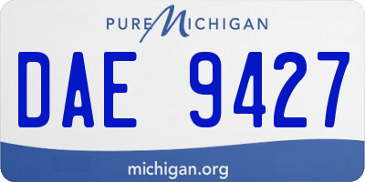 MI license plate DAE9427