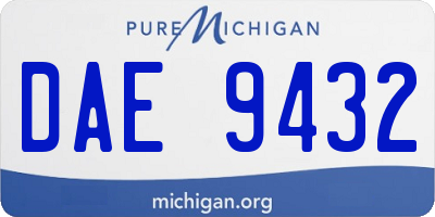 MI license plate DAE9432