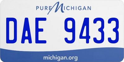 MI license plate DAE9433