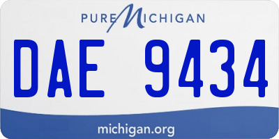 MI license plate DAE9434