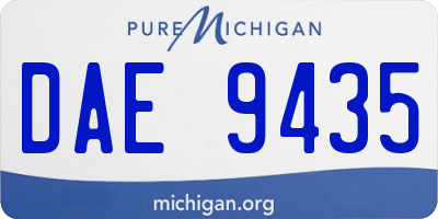 MI license plate DAE9435