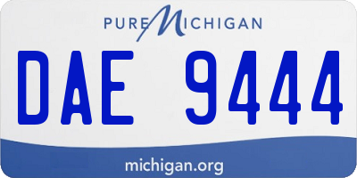 MI license plate DAE9444