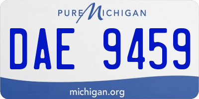MI license plate DAE9459