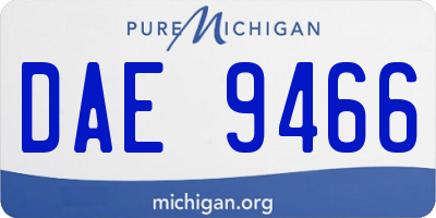 MI license plate DAE9466