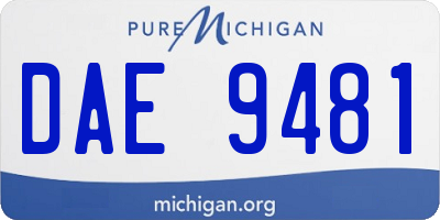 MI license plate DAE9481