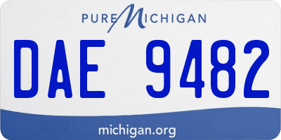 MI license plate DAE9482