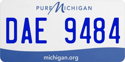 MI license plate DAE9484