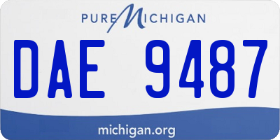 MI license plate DAE9487