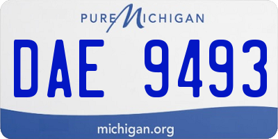 MI license plate DAE9493