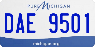 MI license plate DAE9501
