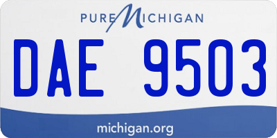 MI license plate DAE9503