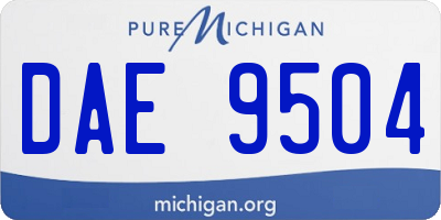 MI license plate DAE9504