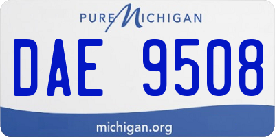 MI license plate DAE9508