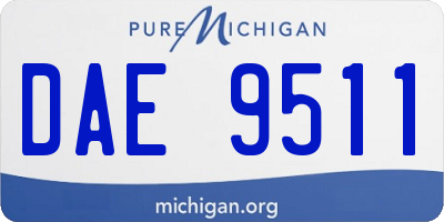 MI license plate DAE9511