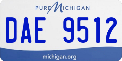 MI license plate DAE9512