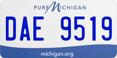 MI license plate DAE9519